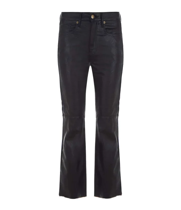 JEANNE VOULAND Pantalon Gabryel Cropped Flare Similicuir Noir 1