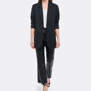 JEANNE VOULAND Pantalon Gabryel Cropped Flare Similicuir Noir 13