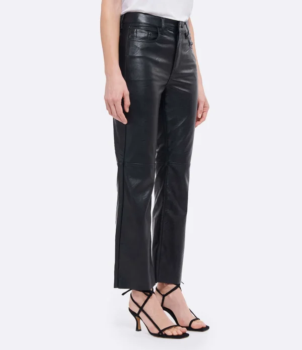 JEANNE VOULAND Pantalon Gabryel Cropped Flare Similicuir Noir 5