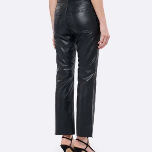 JEANNE VOULAND Pantalon Gabryel Cropped Flare Similicuir Noir 17