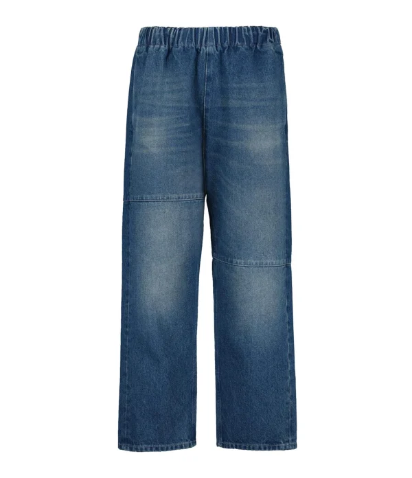 MM6 MAISON MARGIELA Jean Taille Haute Bleu Foncé Délavé 1