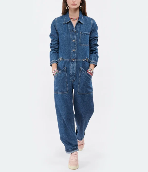 A.P.C. Combinaison Claire Denim Bleu Indigo Délavé 3