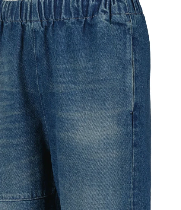 MM6 MAISON MARGIELA Jean Taille Haute Bleu Foncé Délavé 3