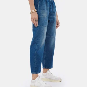 MM6 MAISON MARGIELA Jean Taille Haute Bleu Foncé Délavé 17