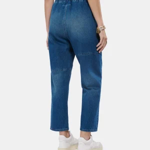 MM6 MAISON MARGIELA Jean Taille Haute Bleu Foncé Délavé 19