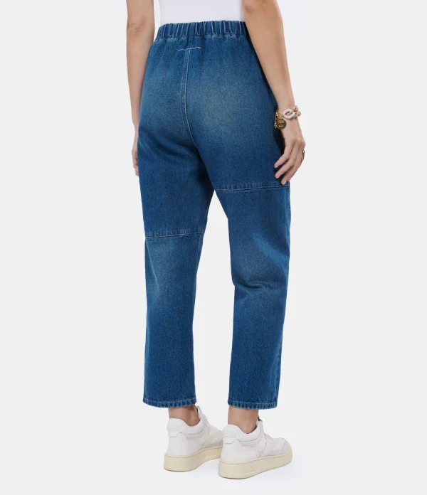 MM6 MAISON MARGIELA Jean Taille Haute Bleu Foncé Délavé 6