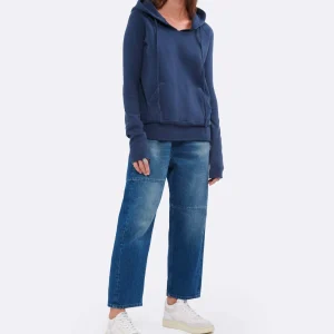 MM6 MAISON MARGIELA Jean Taille Haute Bleu Foncé Délavé 25