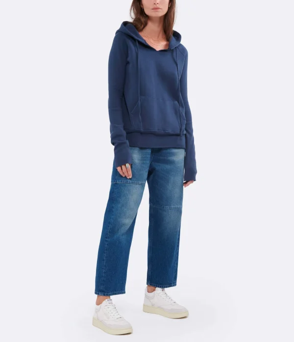 MM6 MAISON MARGIELA Jean Taille Haute Bleu Foncé Délavé 9