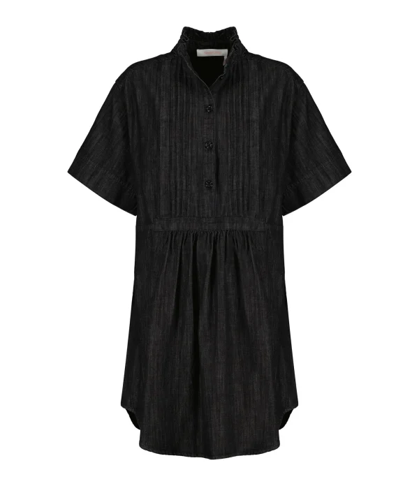 SEE BY CHLOE Robe Denim Coton Noir 1