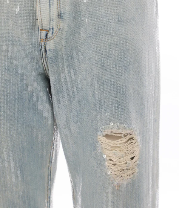 GOLDEN GOOSE Jean Denim Sequins Bleu 3