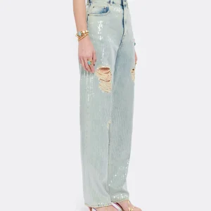 GOLDEN GOOSE Jean Denim Sequins Bleu 15