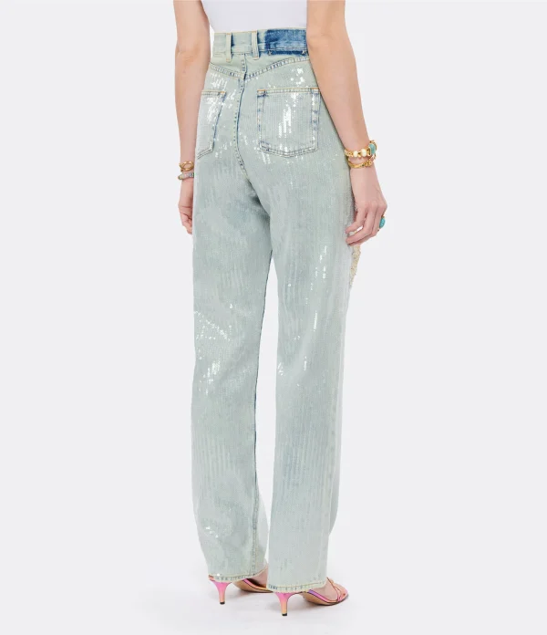 GOLDEN GOOSE Jean Denim Sequins Bleu 6