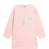 GOLDEN GOOSE Robe Sweatshirt Enfant Star Coton Rose Argenté 14