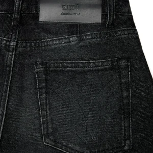 AMI PARIS Jean Droit Denim Noir Délavé 11