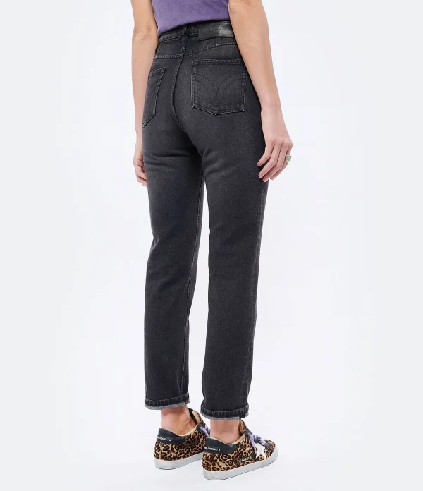 AMI PARIS Jean Droit Denim Noir Délavé 6